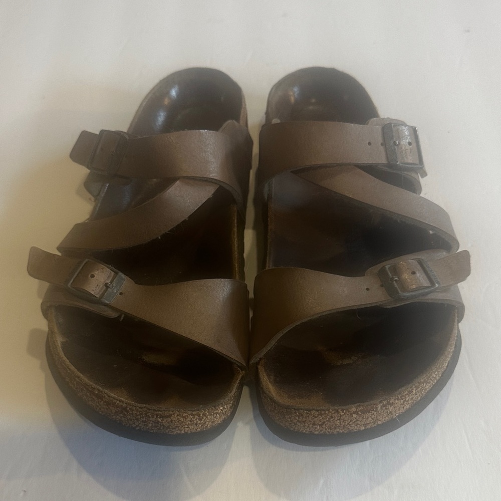 Birkenstock Birken Brown Double Strap slip on Sandals made in Germany leather - Picture 3 of 11
